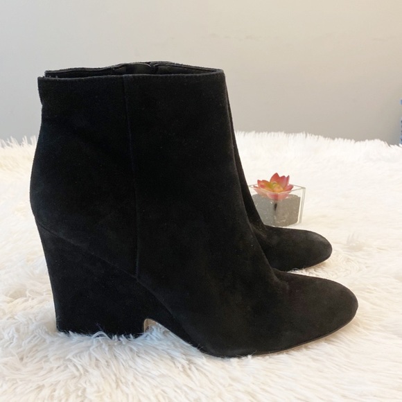 Anthropologie x Sam Edelman WILSON black suede heel ankle boot women size 7 - Picture 7 of 13